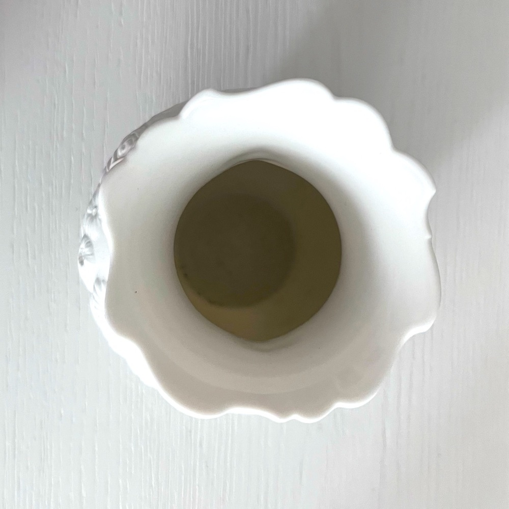 White Bisque Porcelain Floral English Vase 9” - Picture 4 of 7